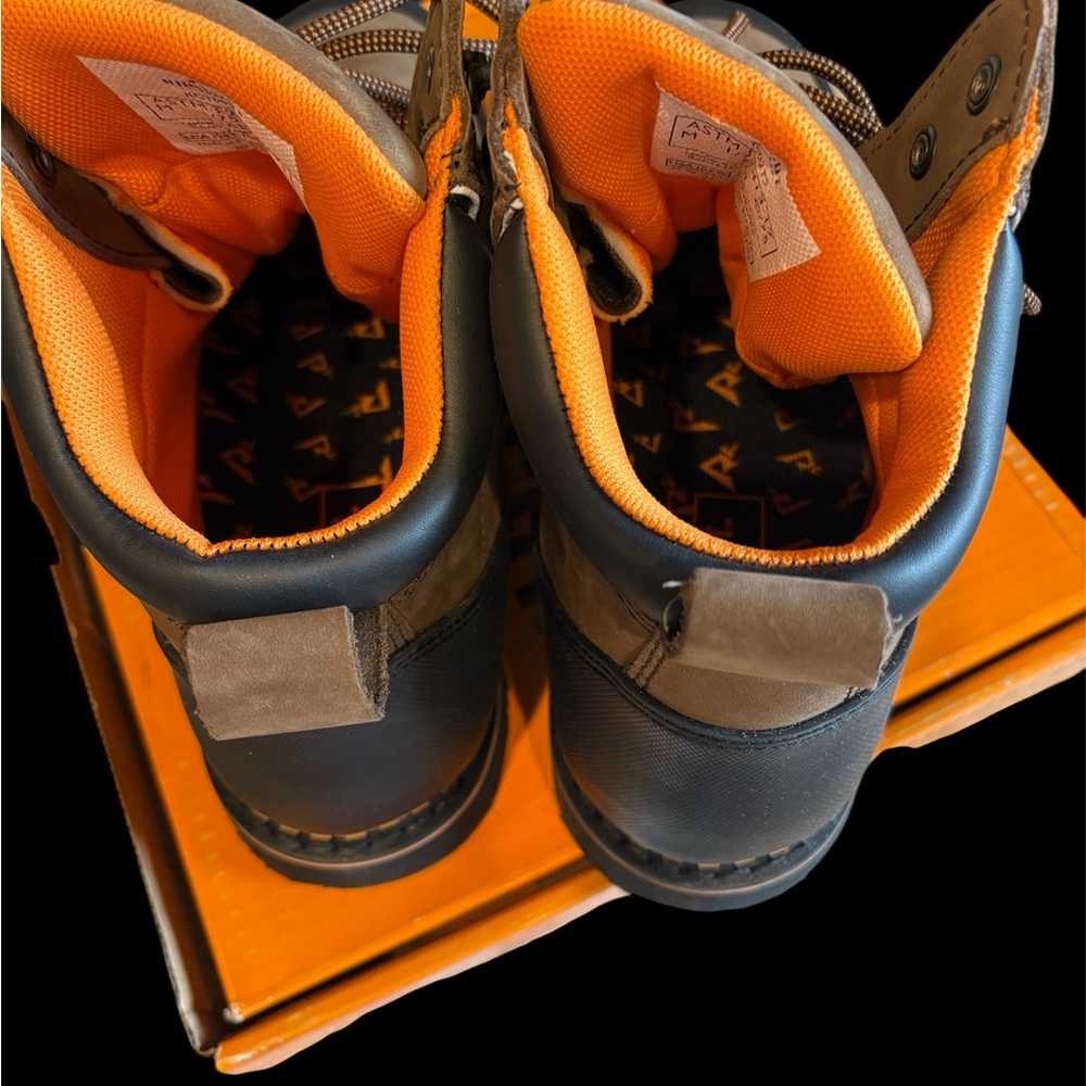 Brown and Black Rugged Outdoor Boots Steel Toe New - Picture 3 of 5